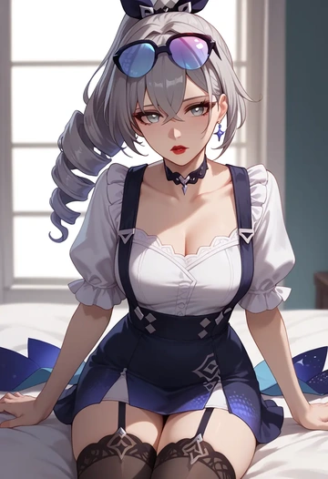 star rail,silver wolf,secretary,stockings  - AI generated anime art